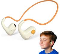 ANCwear Kids Open Ear Headphones for School & Sports, 85dB Safe Volume Bluetooth 5.3, 17g Lightweight Air Conduction, IPX6 Waterproof with Mic, Magnetic Charging, 10H Battery, Ages 5+ Orange