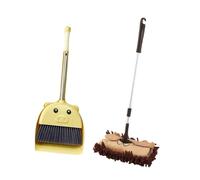 And A Dustpan And Brush Set, Ideal for Children Who Want to Help Around The House - A Learning Toy for Role-playing And, Yellow Brown