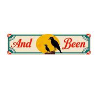 And Been Birds Sun Pattern Print Design Tin Sign Retro Metal Sign for Cafe Bar Pub Home Game Room Gym Club Wall Decoration Vintage Metal Poster 4x16 Inch