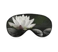 and Black Zen Stones Sleep Mask for Women Men, Soft Eye Mask with Adjustable Strap for Sleeping, Light Blocking Travel Blindfold for Nap Comfortable Eye Cover for Home Office