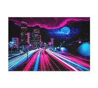 And Blue City Wooden Jigsaw Puzzles 1000 Pieces Family Activity Puzzle Educational Games for Adults And Kids Age 12 Years Up （75×50cm）