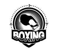 and Boxing Gloves Logo Set Engraving Decals 42x47.7cm Art Decoration Black