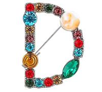 And Brooch Nice Turquoise Colored Letter Color Button for Crafts (E, One Size)