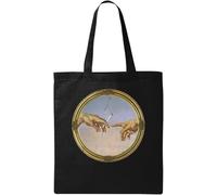 And By The Next Day God Gave Us Plants Joint Graphic Natural Ecological Cotton Tote Bag Black
