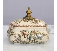 and Ceramic Storage Tanks, Container Canister Organizer Box for Jewelry Trinket Ring Necklace Key Box, Candy and Snack Jar Decorations White-22 * 18 * 18cm