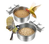 and Drinker for Birds, Drinker and 2 Removable Pieces | Food Dish for Parakeets and Nymphs | for Pigeons, Chickens, Small Animals, Chinchillas, Mice, Chicken Coop and