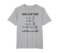 and God Said and There was Light Maxwell Equations Physics T-Shirt, Men's Big and Tall, Heather Grey, 2X Tall