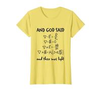 and God Said and There was Light Maxwell Equations Physics T-Shirt, Women, Lemon Yellow, 3X-Large