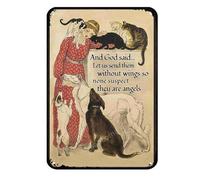 And God Said Let Us Send Them Without Wing So None Suspect They Are Angels Daily Metal Sign Fade Resistant Metal Tin Sign Waterproof Iron Painting For Man Cave Club Bar 20X30Cm