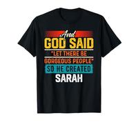 And God Said So He Created SARAH T-Shirt Name Funny SARAH T-Shirt