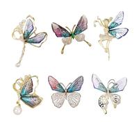And Graceful Crystal Brooch Pin Accessory Women's Trendy Lapel Pin Collar Decoration For Sweaters And Coats Purple Butterfly Brooch