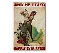 And He Lived Happily Ever After Old Man Playing Golf Metal Signs Tin Poster Home Club Decor Plaque Never Underestimate An Old Man Who Plays Golf Wall Decoration 12x16 inchses