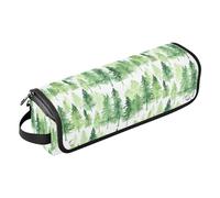 and Heat Resistant Mat for Flat Irons, Straighteners, Curling Irons, Green Forest Tree Pattern Portable Travel Essentials