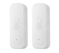 and Humidity Sensor with Real- Alerts for Home Automation, Compatible with Alexa and Google Home(2PCS)