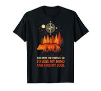 and Into The Forest I Go - Camping Bear Compass Outdoor T-Shirt