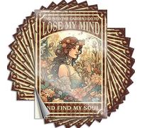and Into The Garden I Go to Lose My Mind and Find My Soul Decal Work Self Adhesive | Glitter Case Vinyl Sticker Pack for Cars(6X9CM)