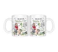 And Into The Garden I Go To Lose My Mind And Find My Soul Mug,Personalized Plant Pot Ceramic Coffee Mug,Custom Gardener Cup With Portrait,Garden Gifts For Gardeners,Birthday Gifts for Gardening Lovers