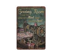 And Into The Sewing Room Find My Soul Vintage Tin Sign Sewing Room Decor Sewing Lover Gift For Women Daughter Mom Grandma Bedroom Decor For Home Lounge Craft Room Decor Minimal Home Decor 12x8 Inch
