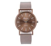 and Ladies' Steel Women Watch Wrist Quartz Watches Alloy Number Men's Stainless Men's Watch Smart Band Watch (Coffee, One Size)