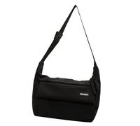 And Men Large Capacity Crossbody Bag College Student Zippered School Shoulder with Adjustable Strap Stylish College Styles, Black, Mass Beauty