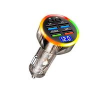 And Metal 200W Car Chargers 4 USB a & 2 Type C Ports Digital Display for Fast Charging Various Electronics in Fast Chargers Car