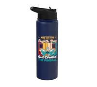 and on The Eighth Day God Created The Pinball Stainless Steel Insulated Water Bottle
