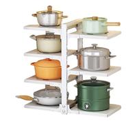 - and Pan Organizer - Multilayer Stainless Steel Holder | Cookware Rack, Heavy Duty Display Rack, Adjustable Storage for Organizing the Kitchen, Cabinet, Pantry,