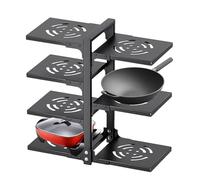 - and Pan Organizer - Multilayer Stainless Steel Holder | Cookware Rack, Heavy Duty Display Rack, Adjustable Storage for Organizing the Kitchen, Cabinet, Pantry,