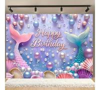 and Pearl Shell Happy Birthday Background - Multi functional polyester photography background, suitable for parties 210X150cm