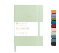 And Per Se 2026 Planner-Daily, Weekly & Monthly Leather Hardcover Planner, 5.7" x 8", Daily Schedule, 100 GSM Thick Paper, Back Pocket(Mint)