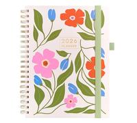 And Per Se 2026 Planner with Pattern, A4 Size-Daily, Weekly & 18-Monthly Leather Hardcover Planner, Daily Schedule, Monthly Tabs, 100 GSM Thick Paper(Botanical Floral)