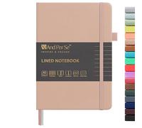 And Per Se A5 Lined Notebook - 160 Pages 100 GSM Thick Paper, Hardcover LAY-FLAT Journal with Pocket & 2 Bookmarks, for Writing, Office, School, College Ruled Notebook (1 Pack, Apricot)