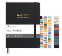 And Per Se Academic Planner 2026-2027 - Weekly & Monthly Planner, July 2026 to June 2027, B5 Leather Hardcover with Inner Pocket - Student & Teacher Organizer, 7.5" x 10"(Black)