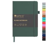 &And Per Se Blank Sketch Notebook, A5 Hardcover, 160 Pages 100gsm Thick Paper, Unlined Journal for Drawing, Doodling, Hand Lettering - Creative Gift for Artists, Designers, Writers (Green)