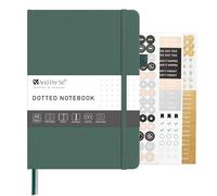 &And Per Se Dotted Journal - A5 Hardcover, Dot Grid Notebook for Planning & Journaling, 160 Pages 100gsm Paper, Stickers - 5.7”x8” (Dark Green)