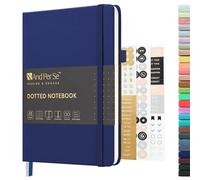 &And Per Se Dotted Journal Notebook, A5 Leather Hardcover, 160 Pages 100GSM Thick Dotted Paper, 3 Sheets of Stickers Included - 5.7'' x 8'' (Royal Blue)
