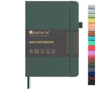 &And Per Se Graph Notebook, 5mm Grid, A5 Hardcover, 160 Pages 100gsm Thick Paper, Grid Journal for Diagrams, Wireframes, CAD Sketches (Green)