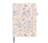 &And Per Se Lined Journal Notebook for Women&Men with Pattern, 160 Pages 100GSM Thick Paper, A5 Hardcover Journals for Writing, 5.7'' x 8'' (Blue Flowers)