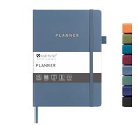 And Per Se Undated Planner, A5 Leather Hardcover Weekly Planner, 72 Weeks Calendar Planning Book with Goal & Habit Tracker Organizer (Dark Blue)