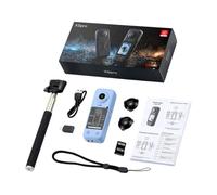 And Rear Action Camera for Two-View Outdoor Filming, Blue | Photo and Video Mode, Front and Rear Lens Imaging, Still Pictures and Video Footage on the Same Trip