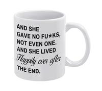 and She Lived Happily Ever After The End Mug Funny Coffee Mug,Man Cave Prints,The Best Gift for Colleagues, Parents, and Grandparents, 110z Men and Women