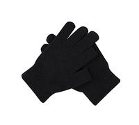 And Show Wool Knitted Gloves Gloves Solid Men's Cycling Women's Stretch Finger Writing Color Gloves Women Mittens (Black, One Size)