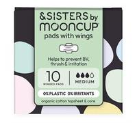 &SISTERS by Mooncup Organic Cotton Pads with Wings (Medium) - 10 P