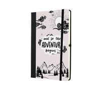 'And So The Adventure Begins' A5 Sized Lined Paper Scrapbook - Travel Idea for Friends and Family (note-ds23-soadventbeg)