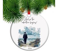 And so the adventure begins - Graduation Christmas Ornament, Keepsake for Him Graduating, Masters Degree Gift, Class of 2025
