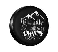 and So The Adventure Begins Spare Tire Cover Camper Tire Wheel Covers Weatherproof Wheel Tire Protector Waterproof Dust-Proof Tyre Covers Universal for Trailer RV SUV Truck Vehicle Car Travel 16 Inch