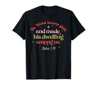 and The Word Become Flesh Christ Merry Christmas Bible Faith T-Shirt