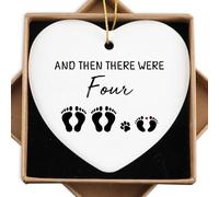 And Then There Were Four Cute Pregnancy Announcement Ornament Mziwuekt Keepsake Sign Heart Plaque Expecting Parents to Be Unique Gifts New Parents Gifts for Couples Dog Parent