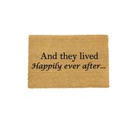 And they lived happily ever after doormat Artsy Mats Black 40cm x 60cm