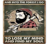 and to The Forest I Go to Lose My Mind and Find My Soul Vintage Style Square Tin Sign Retro Style Wall Art Decor Metal Sign for Women Men Girl Lover Birthday Anniversary Housewarming Gift 12x12 Inch